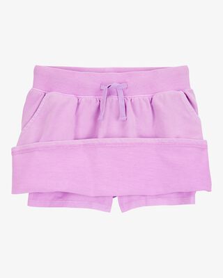 Product image 2 of Kid Active Drawstring French Terry Skort - Purple