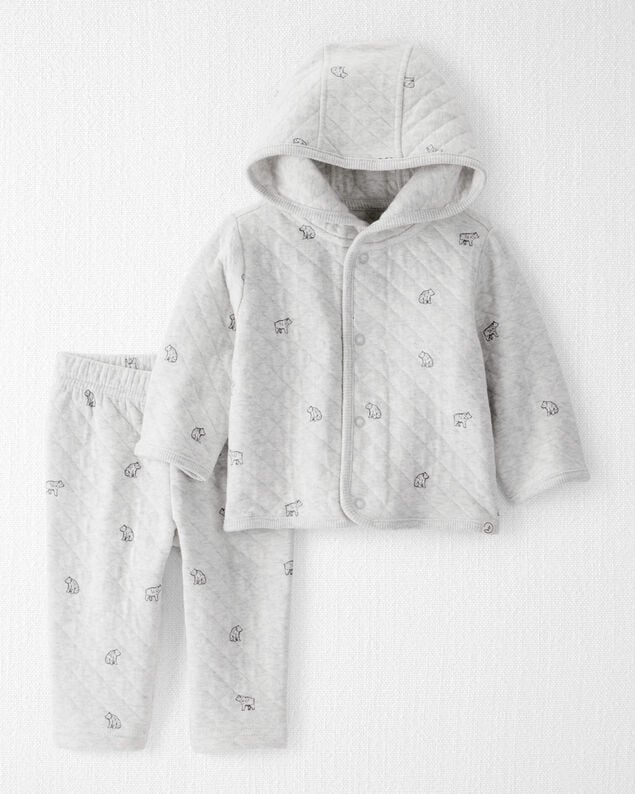 Product image 1 of Baby Girl 2-Piece Cardigan & Pants Set Made with Organic Cotton