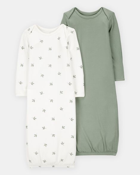 baby 2-pack purelysoft sleeper gowns - green