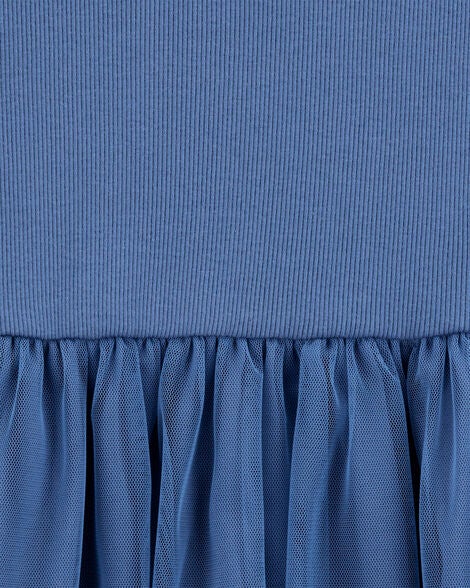  Product image 3 of Kid Solid Short-Sleeve Dress - Navy