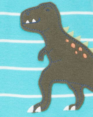 Product image 2 of Toddler 1-Piece Striped Dinosaur 100% Snug Fit Cotton Footie Pajamas