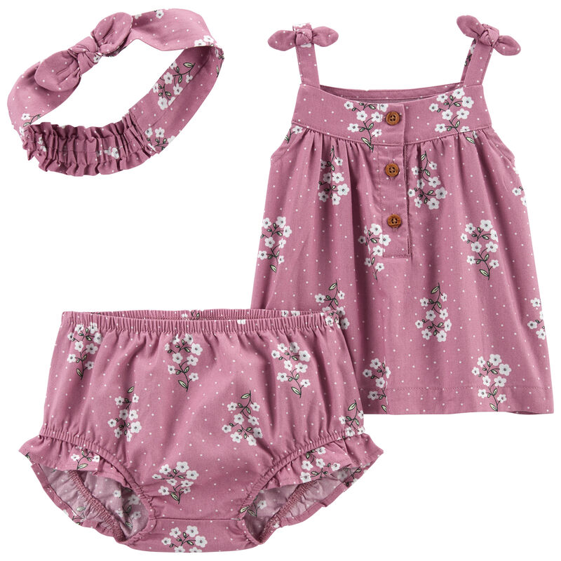 Baby Pink 3-Piece Floral Outfit Set | carters.com