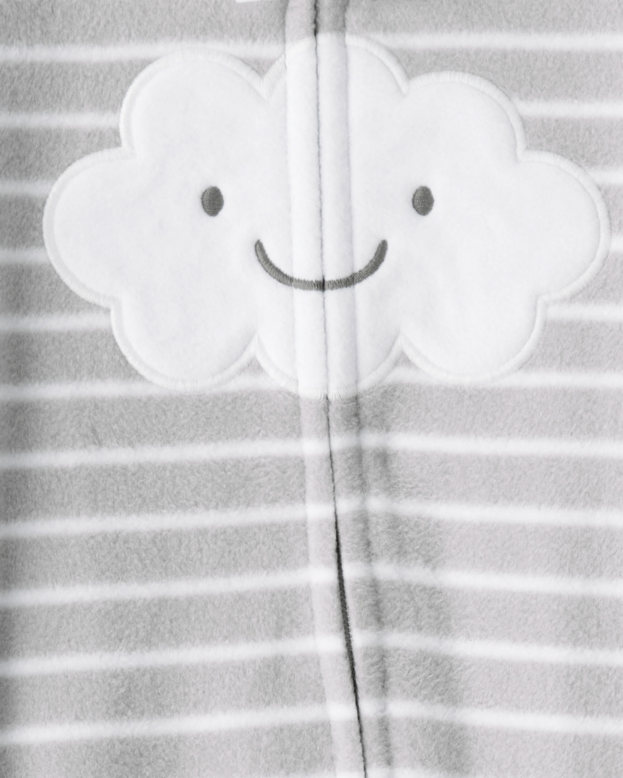 Baby Cloud Print Loose Fit Sleep & Play Pajamas - Grey