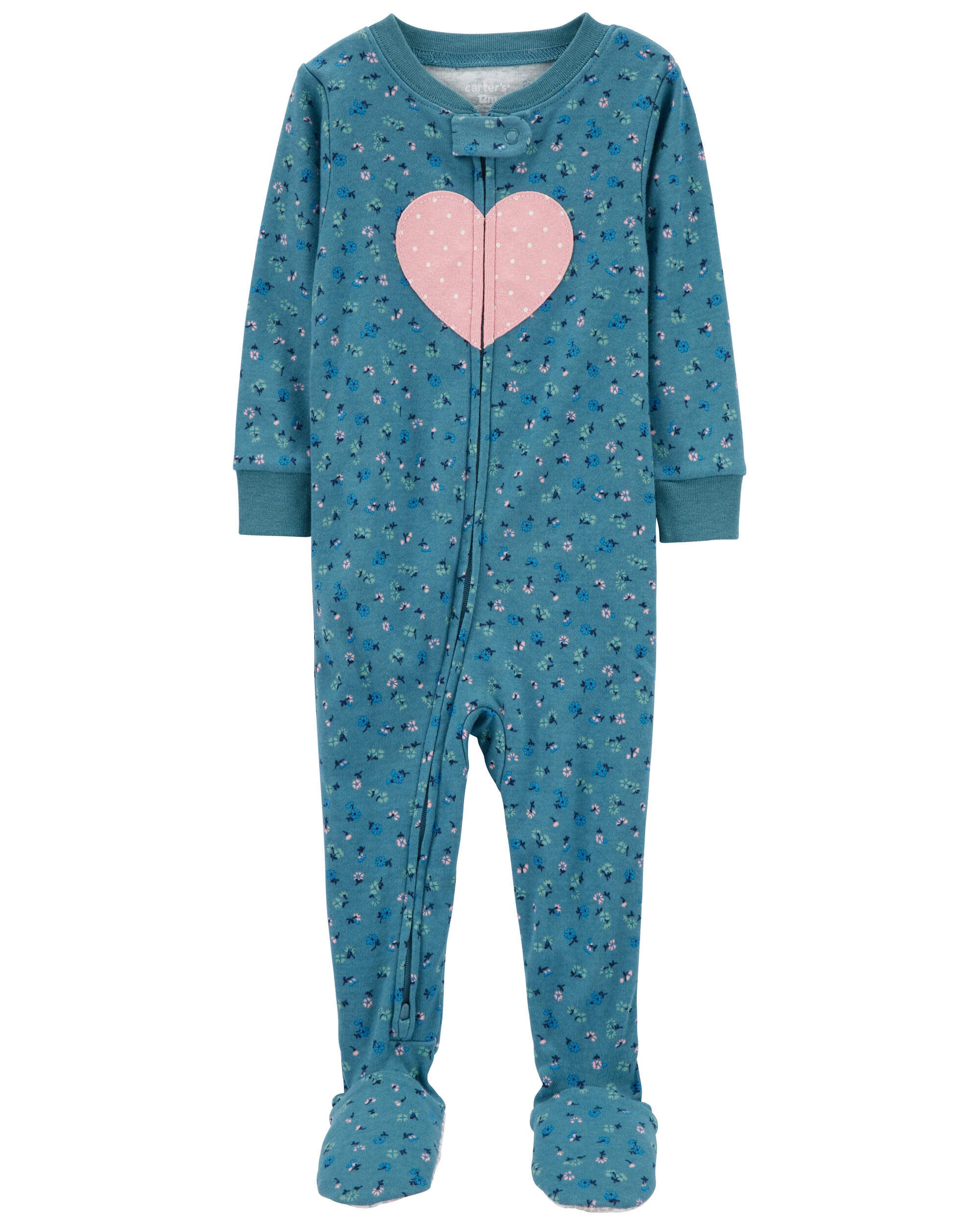 Baby 1 Piece Heart 100 Snug Fit Cotton Footie Pajamas