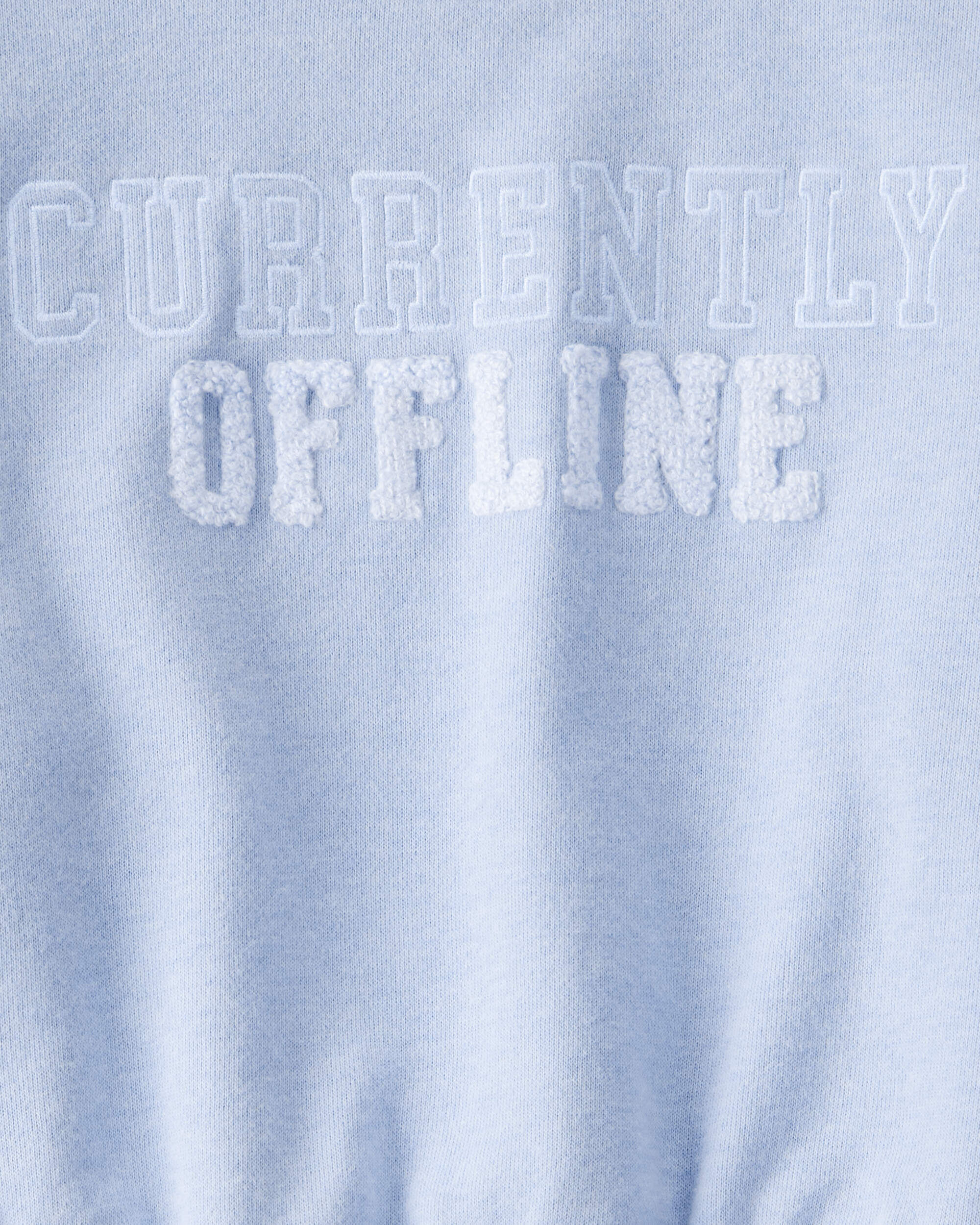 Kid Oversized "Currently Offline" Graphic Sweatshirt - Blue