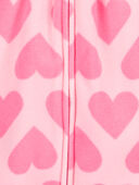 Pink - Baby Hearts Hooded Zip-Up Fleece Jumpsuit, Selected