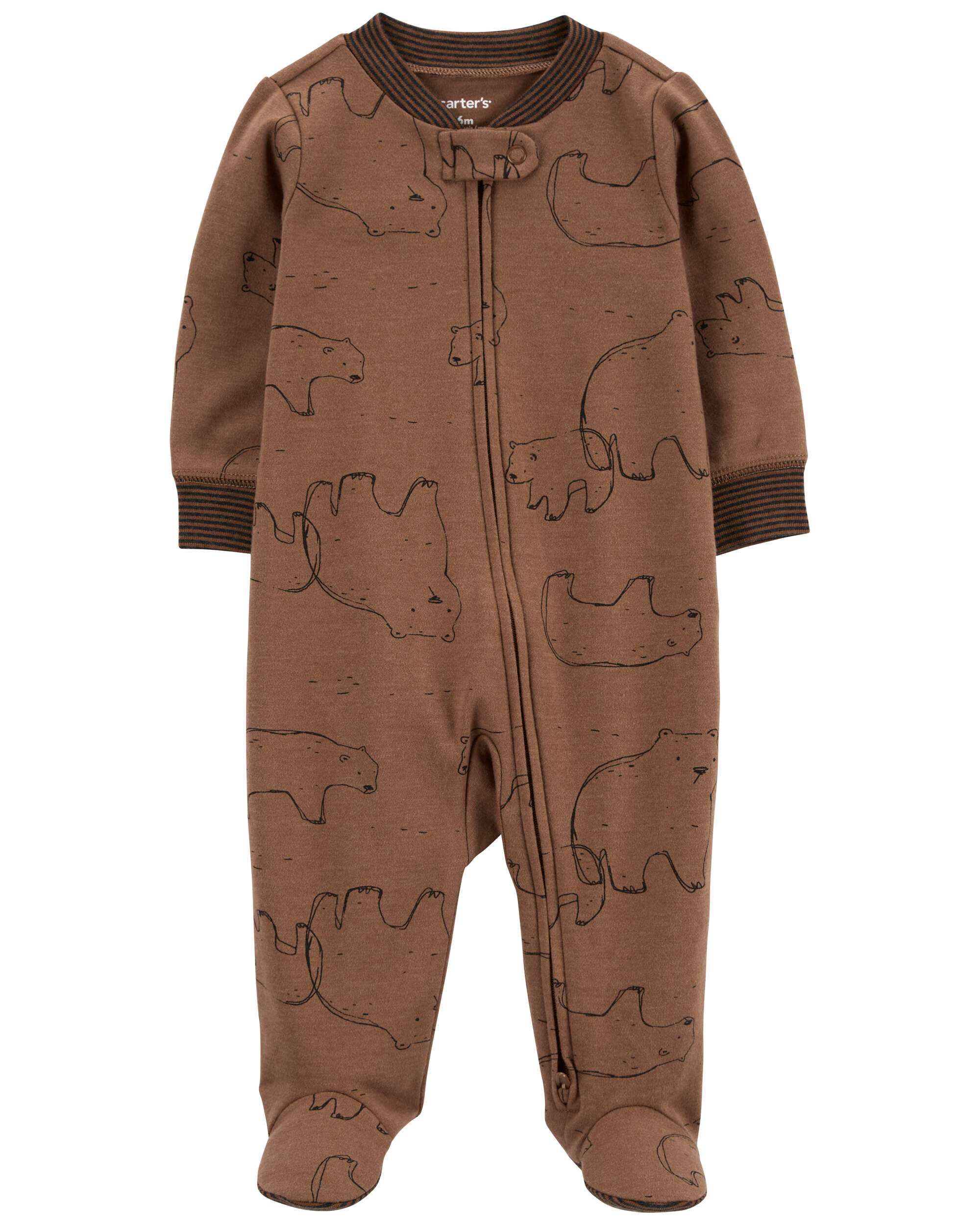 Baby Arctic Animals Zip-Up Velboa Sleep & Play Pajamas