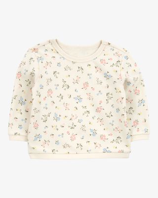 Product image 1 of Baby Floral French Terry Pullover - Cream