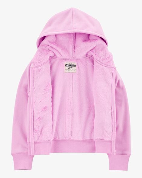  Product image 2 of Kid Fleece-Lined Zip-Up Jacket - Pink
