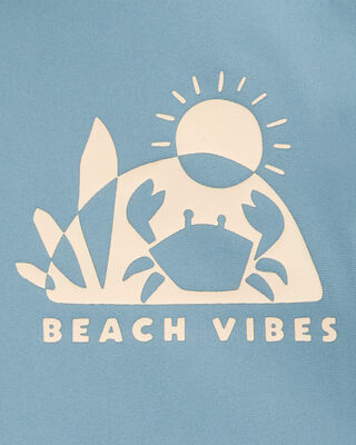 Product image 2 of Baby 3-Piece "Beach Vibes" Rashguard Swim Trunk & Hat Set