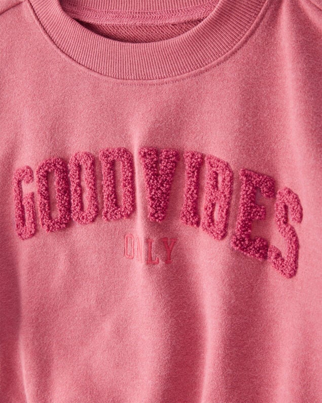 Product image 2 of Kid Oversized "Good Vibes" Sweatshirt - Pink