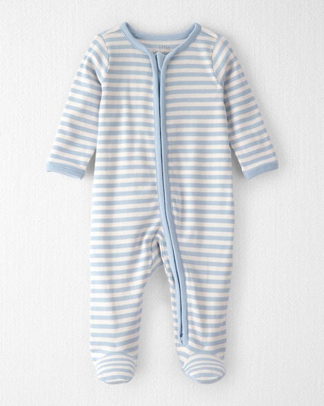 Baby Organic Cotton Sleep & Play Pajama in Stripes