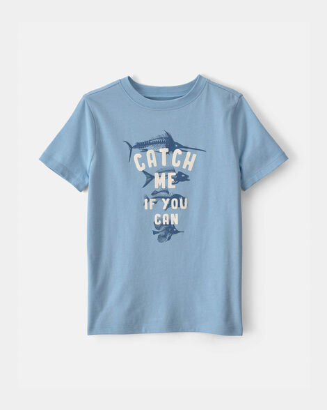 boys fish graphic tee - blue
