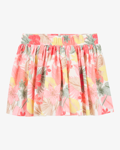 kid floral stretch skort