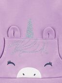 Purple - Toddler 2-Piece Glitter Unicorn Sweatshirt & Polka Dot Leggings, Selected