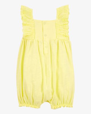 Product image 2 of Baby Eyelet Flutter-Sleeve Romper -Yellow