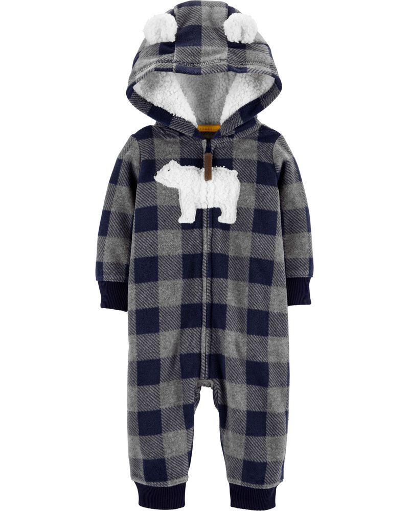 Hooded Polar Bear Fleece Jumpsuit Carters Com
