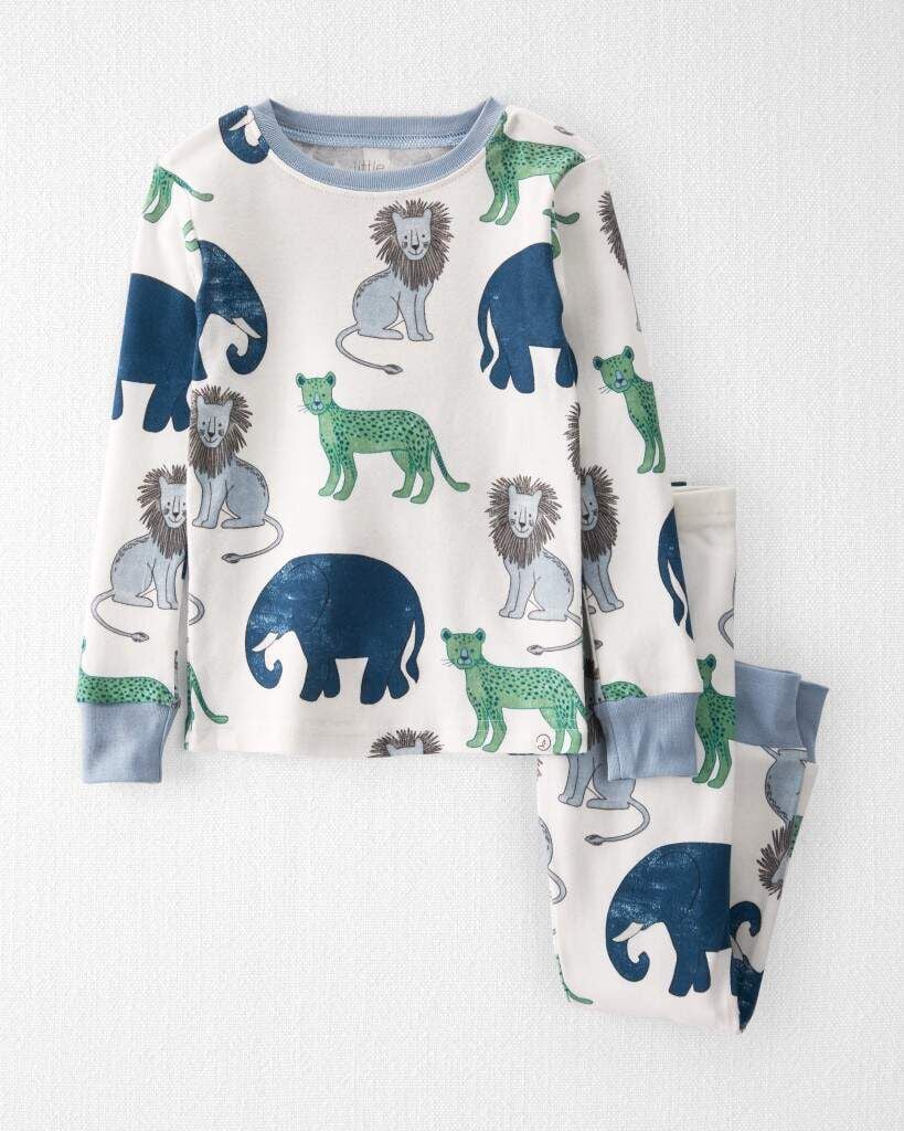 Little Planet Toddler Organic Cotton 2-Piece Pajamas Set 2T Safari 16$