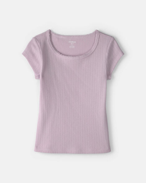 Girls Ribbed Top - Purple