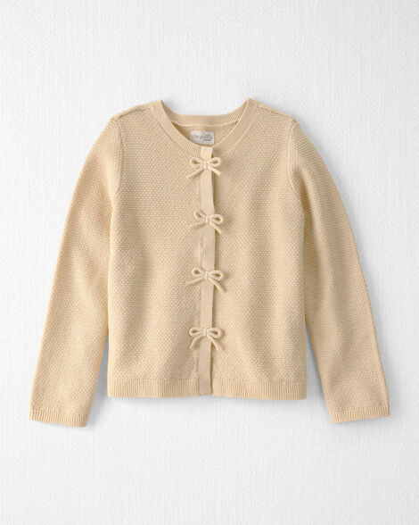 Girls Organic Cotton Sweater Knit Cardigan