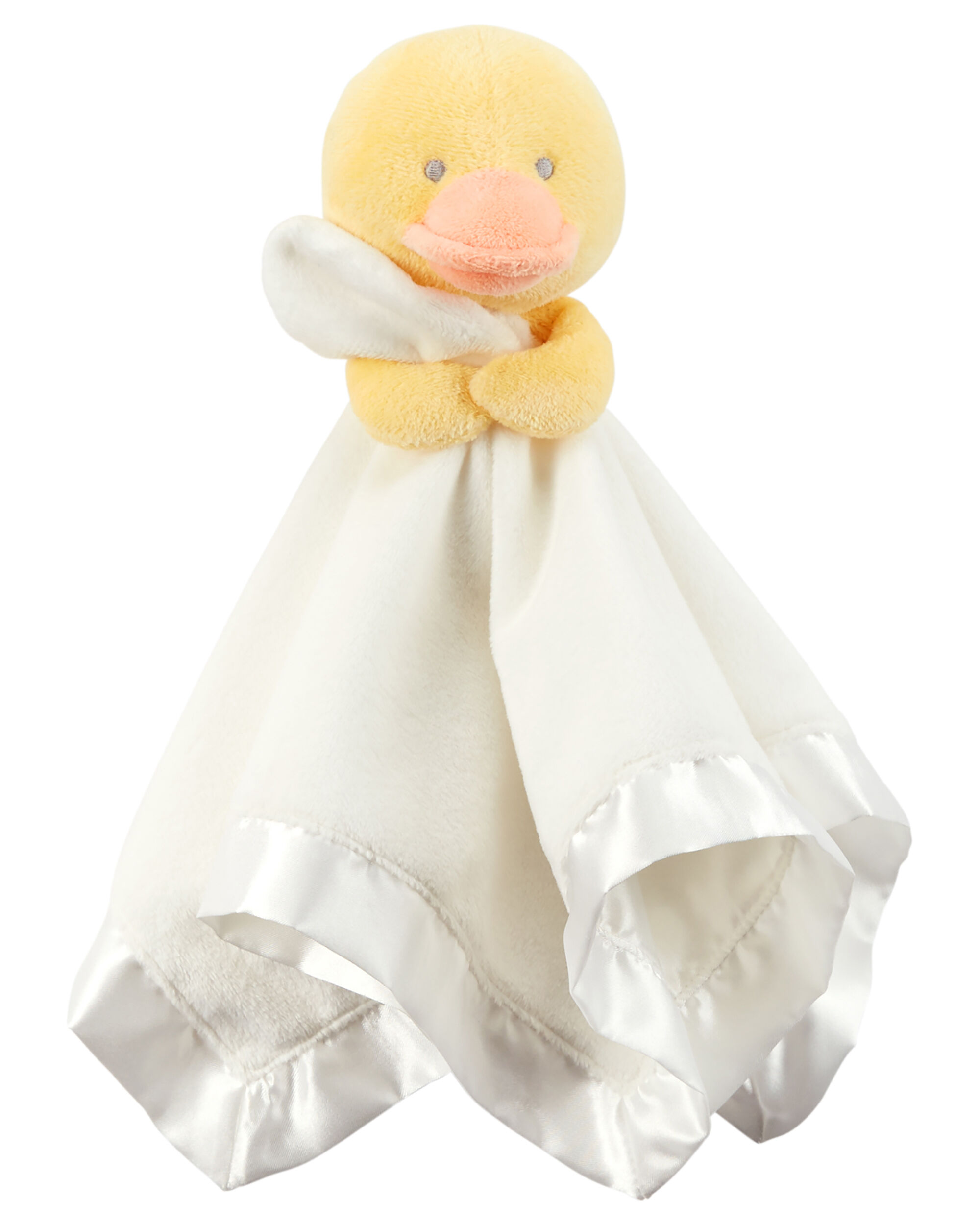 NWT Carters I Love Hugs White Yellow Duck Security Blanket Rattle Lovey Baby Toy 
