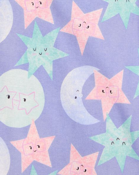 Product image 3 of Toddler 4-Piece Moon & Stars 100% Snug Fit Cotton Pajamas - Purple