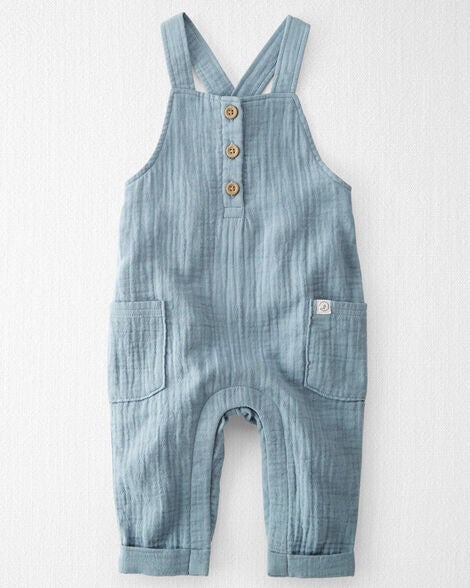  Product image 1 of Baby Organic Cotton Gauze Overalls in Blue Creek