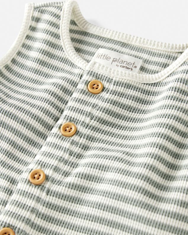 Product image 2 of Baby Organic Cotton Waffle Knit Romper in Stripes