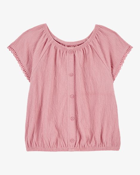  Product image 1 of Kid Solid Short-Sleeve Fashion Top - Pink
