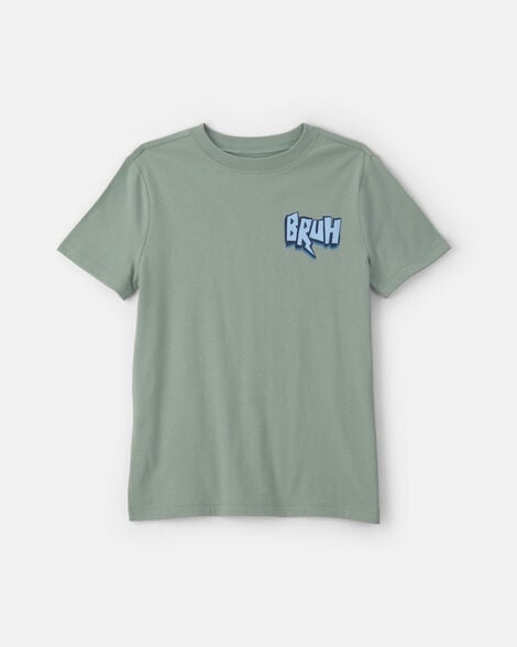 boys 'bruh' graphic tee - green