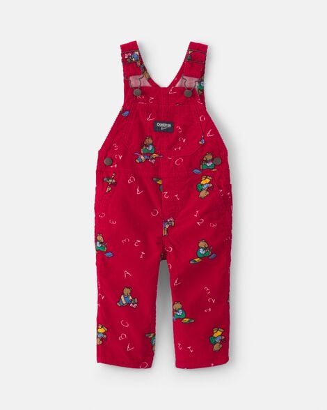 Baby Bear Corduroy Overalls - Red
