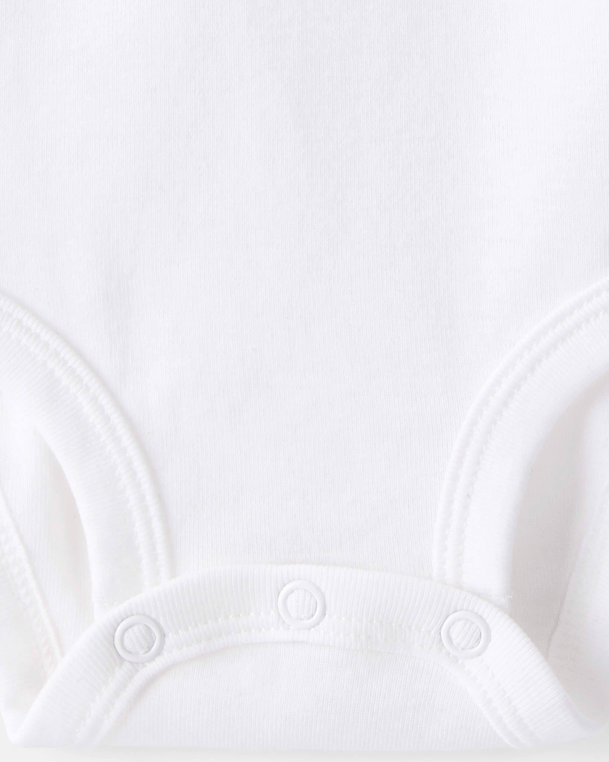 Baby 9-Pack Short Sleeve & Long Sleeve Cotton Bodysuits - White