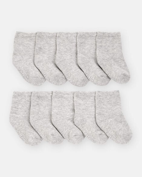 baby boy 10-pack crew socks - grey