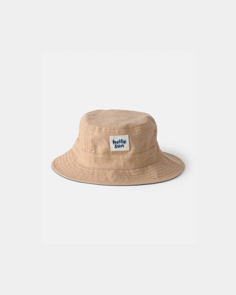 baby 'hello sun' bucket hat - brown