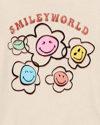 Product image 2 of Kid Smiley World Long-Sleeve Graphic Tee - Cream