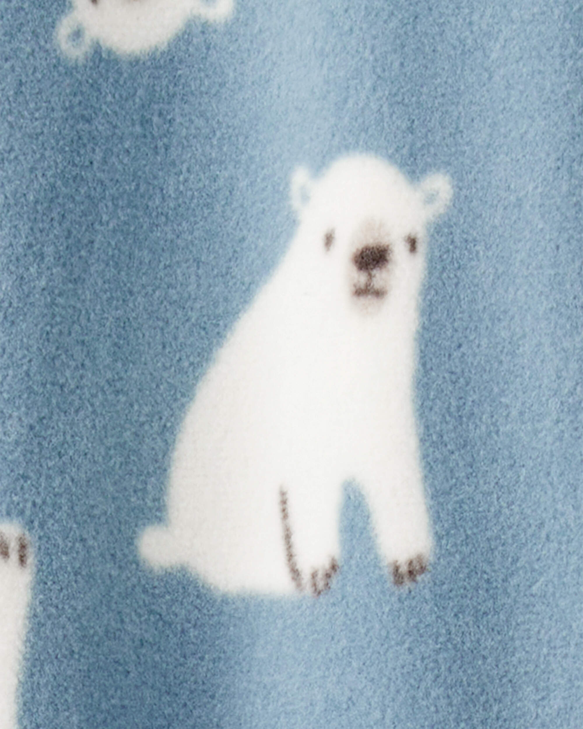 Toddler Boy Polar Bear Loose Fit Long-Sleeve 2-Way Zip 1-Piece Pajamas - Blue