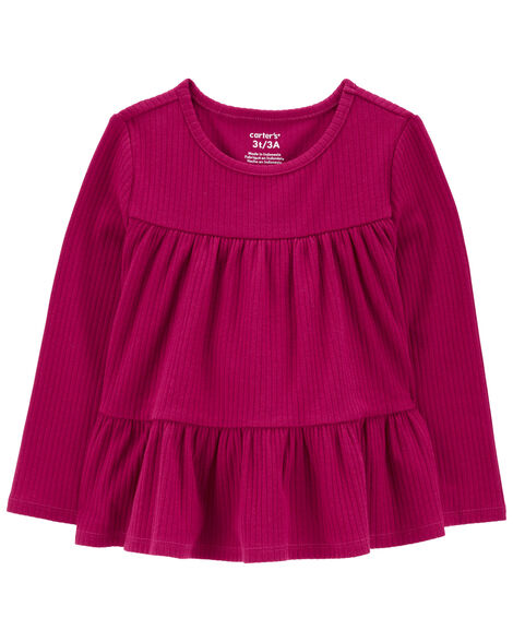  Product image 1 of Toddler Tiered Long-Sleeve Ribbed Top