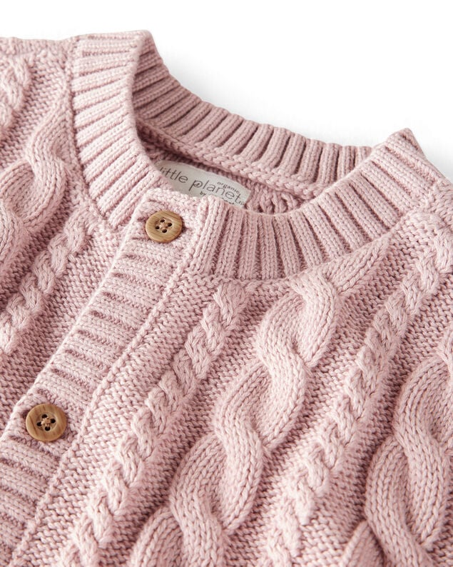 Product image 2 of Baby Girl Organic Cotton Cable Knit Cardigan