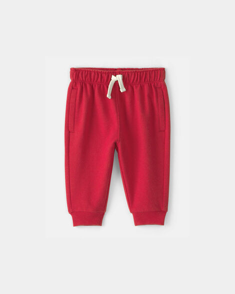 baby boy french terry pants - red