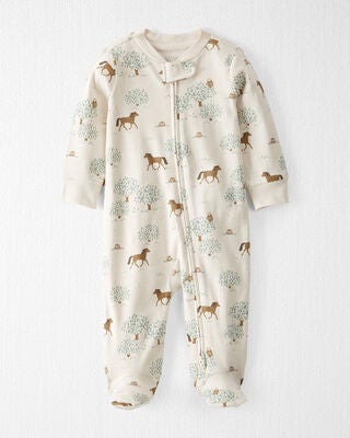 Product image 2 of Baby Organic Cotton Sleep & Play Pajamas in Wild Horses