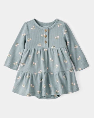 Baby Girl 3-Piece Floral Long-Sleeve Dress Set - White