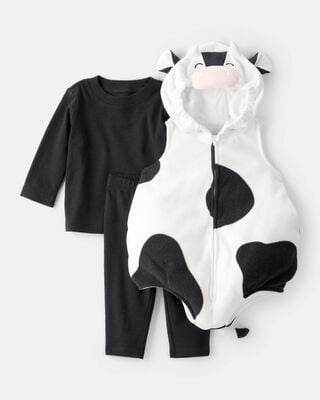Product image 1 of Baby 3-Piece Cow Halloween Costume - Black/White