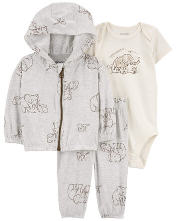 Baby 3-Piece Elephant Little Jacket Set