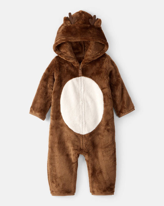 Product image 1 of Baby Reindeer Hooded Jumpsuit - Brown