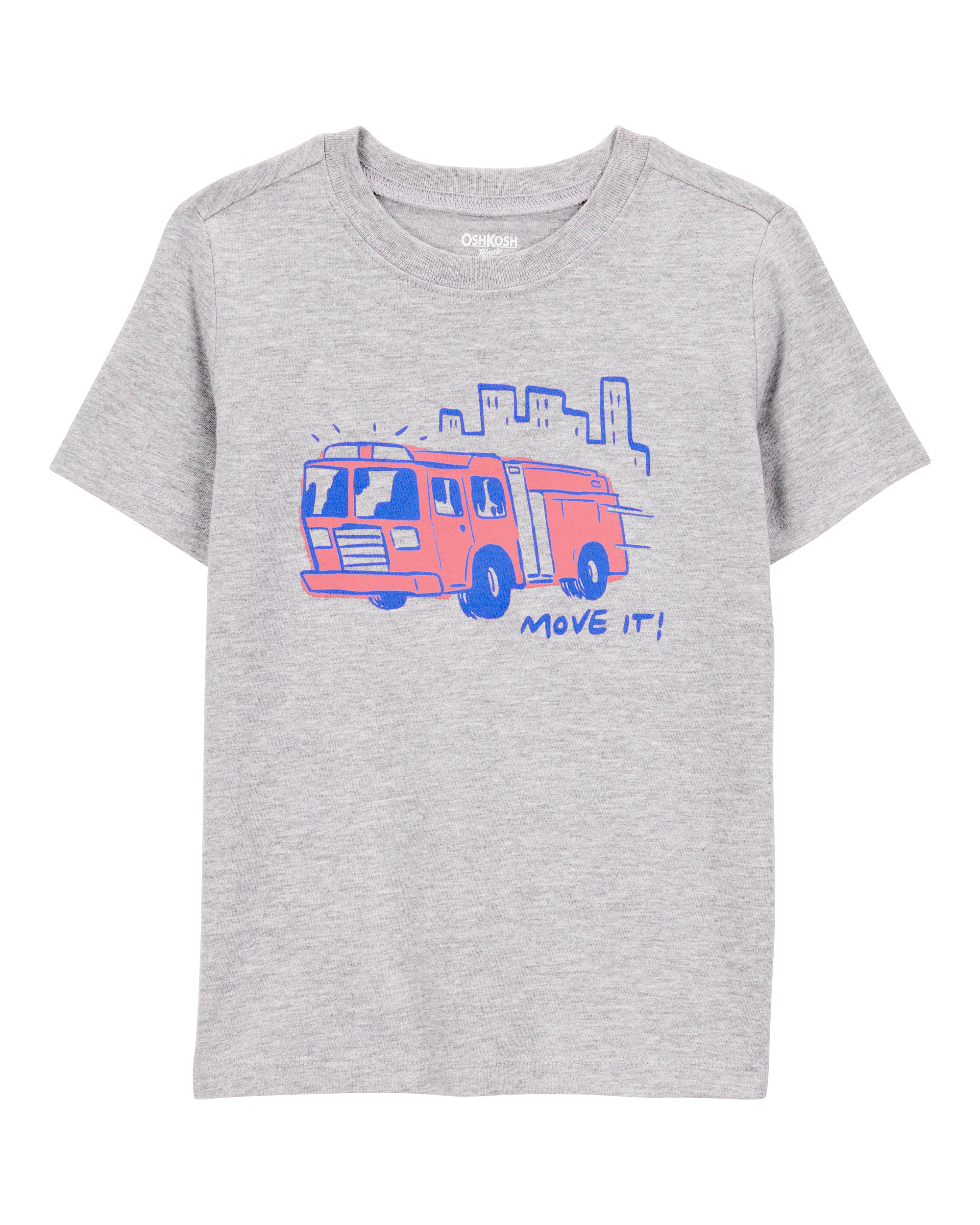 Toddler Firetruck Short-Sleeve Graphic Tee - Grey