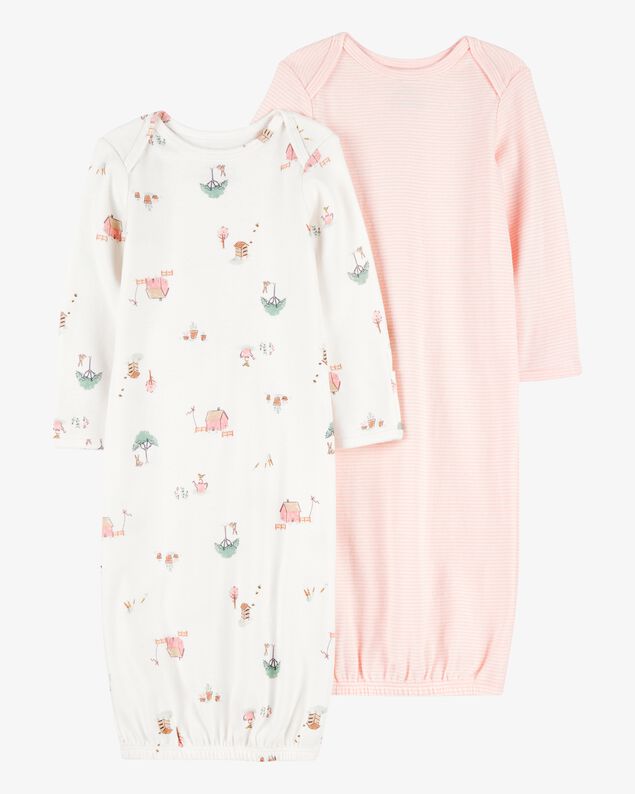 Product image 1 of Baby 2-Pack Sleeper Gowns - Pink