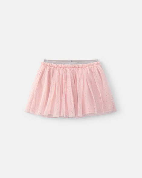 baby girl shimmer tutu skort - pink