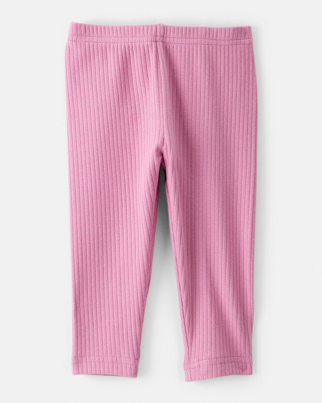 Product image 2 of Baby Girl Cotton Ribbed Stretch Leggings - Purple