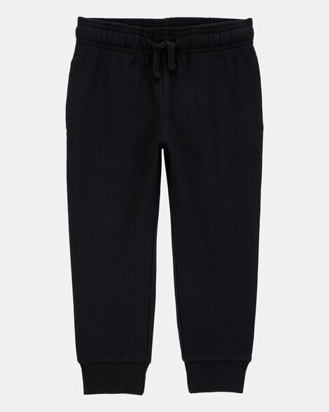 toddler boy pull-on drawstring joggers - black