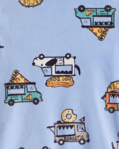 Product image 2 of Toddler Boy Truck Print DreamPlush Long-Sleeve Snug Fit 2-Piece Pajamas - Blue